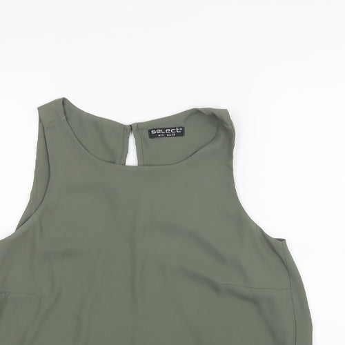 Select Womens Green  Mesh Basic Blouse Size 14