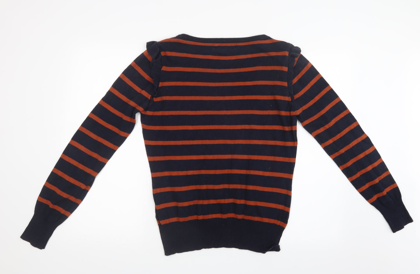 Vintage Couture Womens Blue Striped Knit Pullover Jumper Size 14