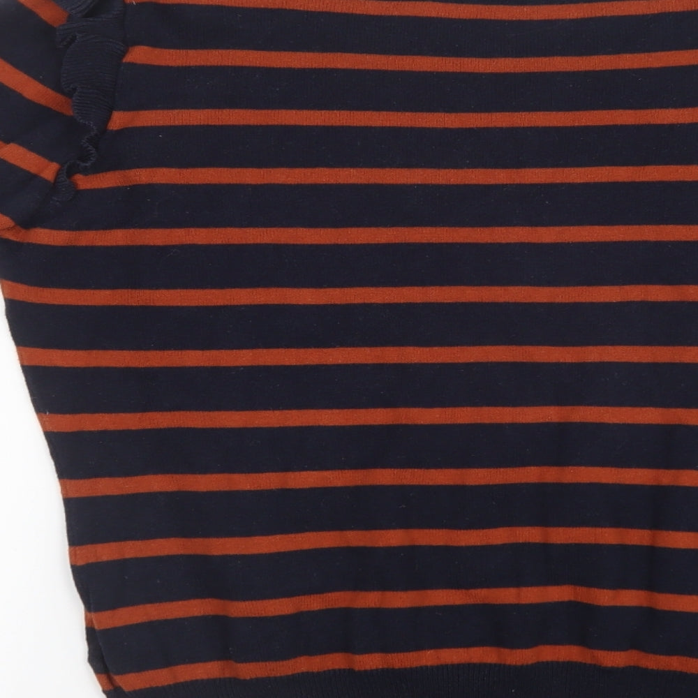 Vintage Couture Womens Blue Striped Knit Pullover Jumper Size 14
