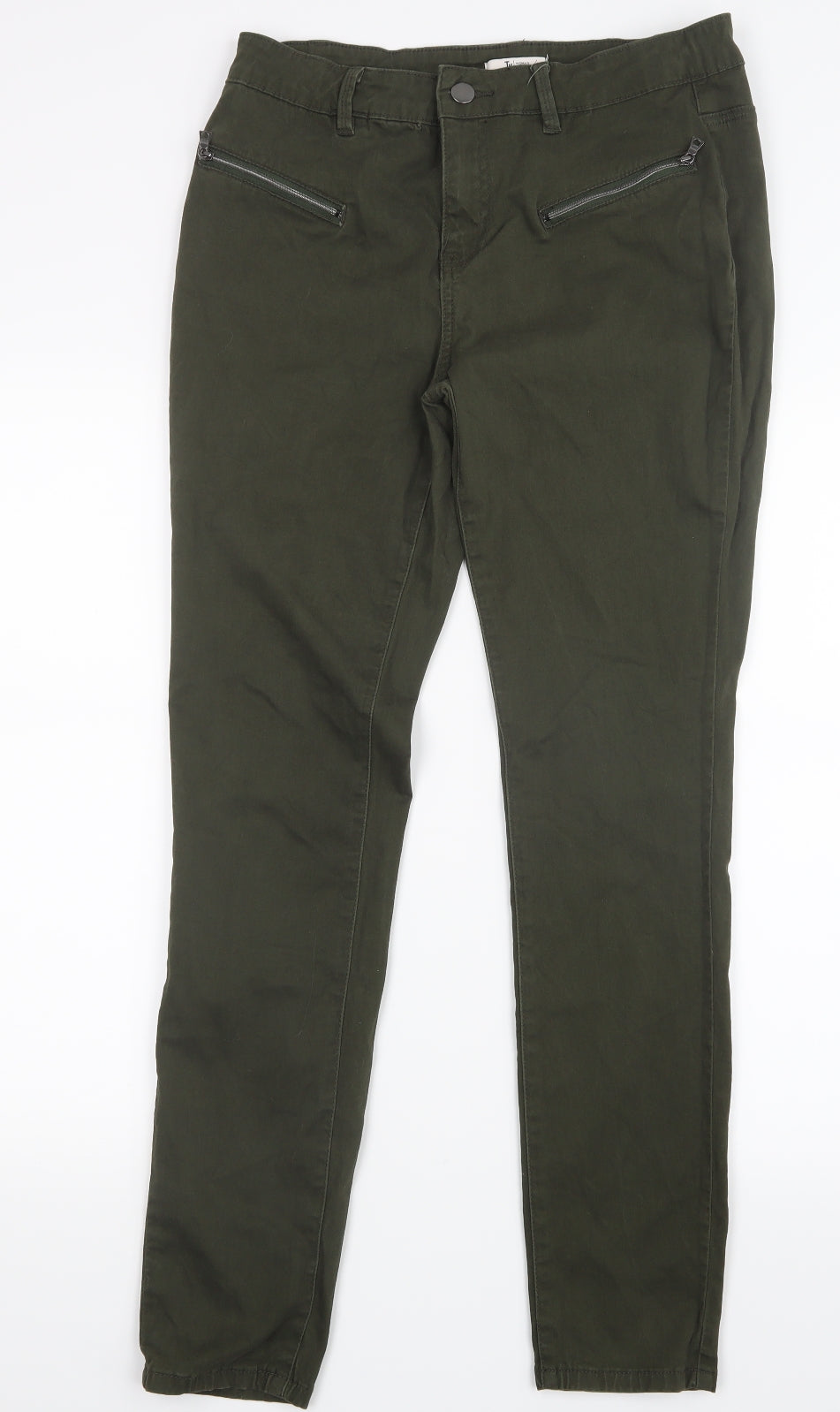 TU Womens Green  Denim Straight Jeans Size 12 L29.5 in