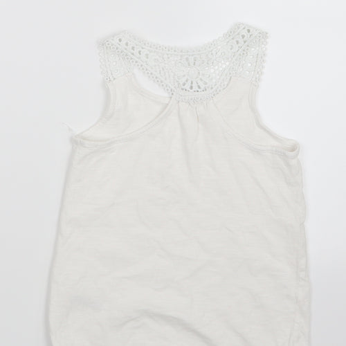 George Girls White   Basic T-Shirt Size 6-7 Years
