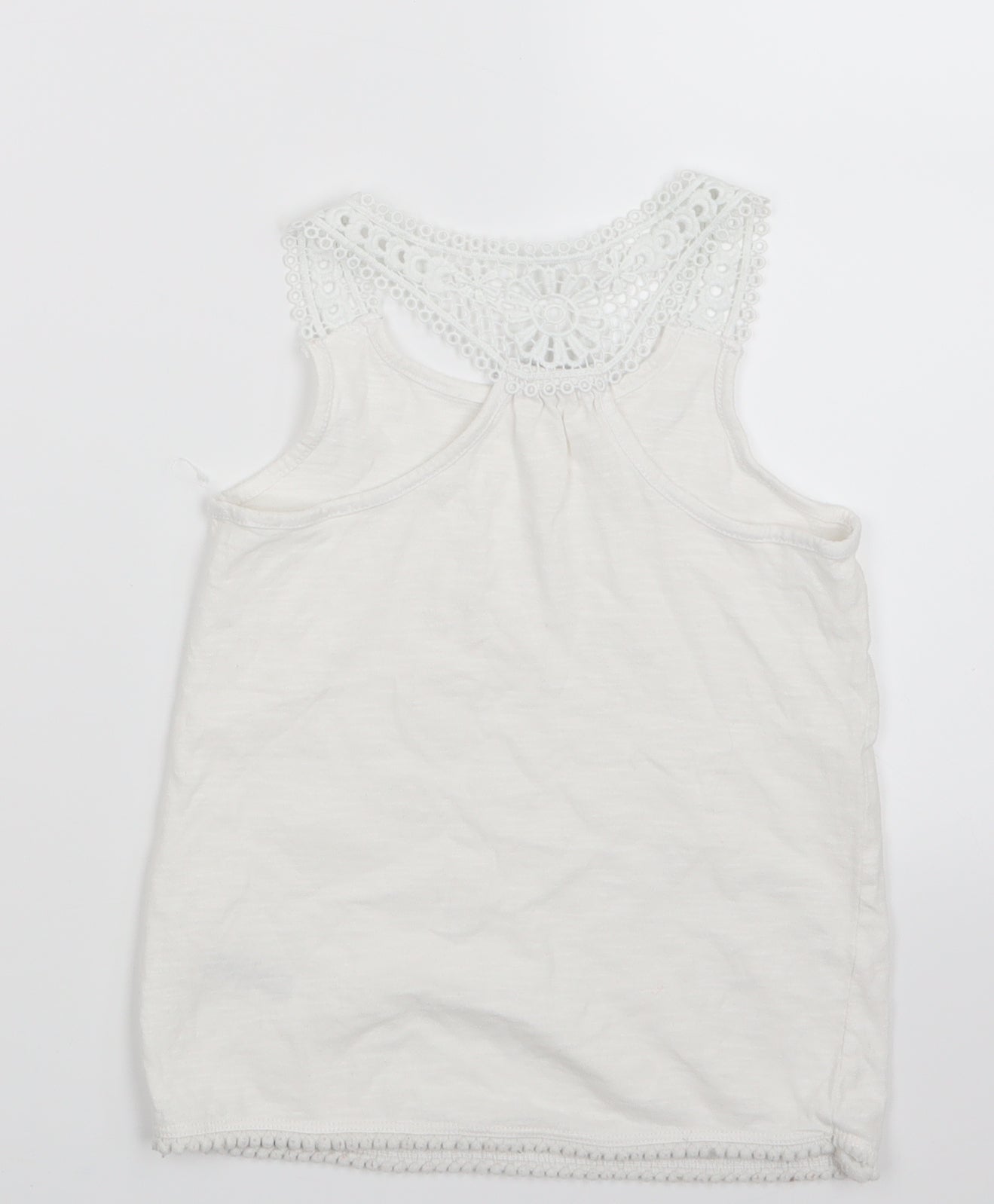 George Girls White   Basic T-Shirt Size 6-7 Years