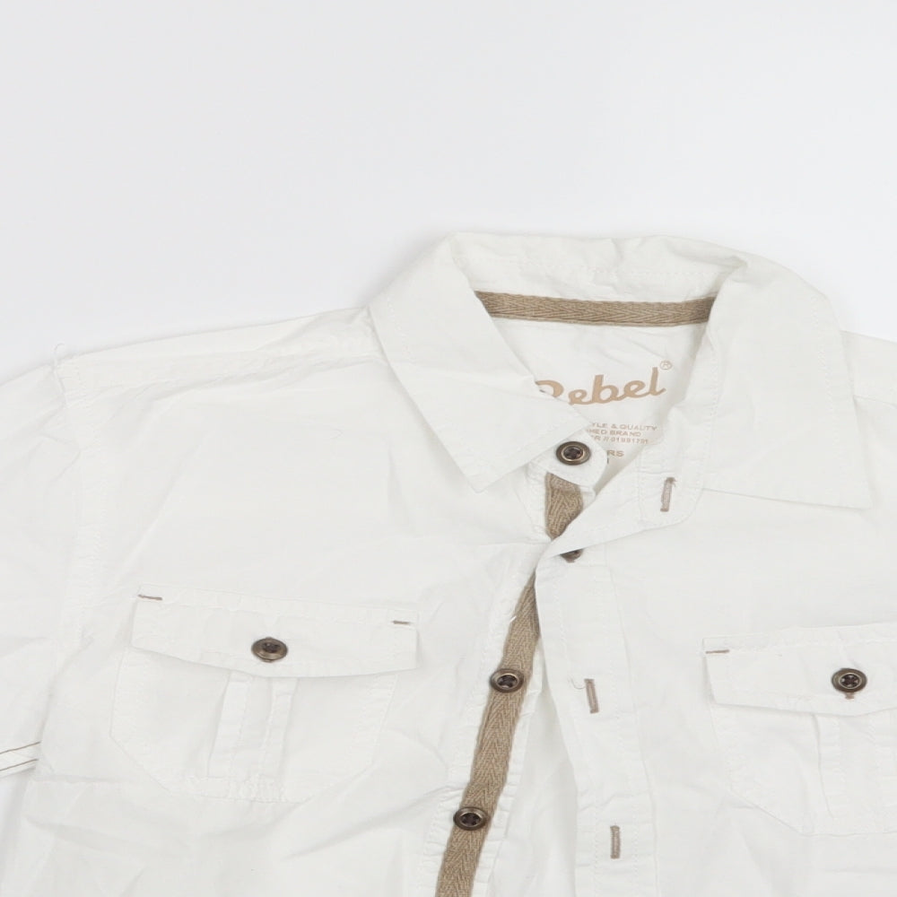 Rebel Boys White   Basic Button-Up Size 5-6 Years