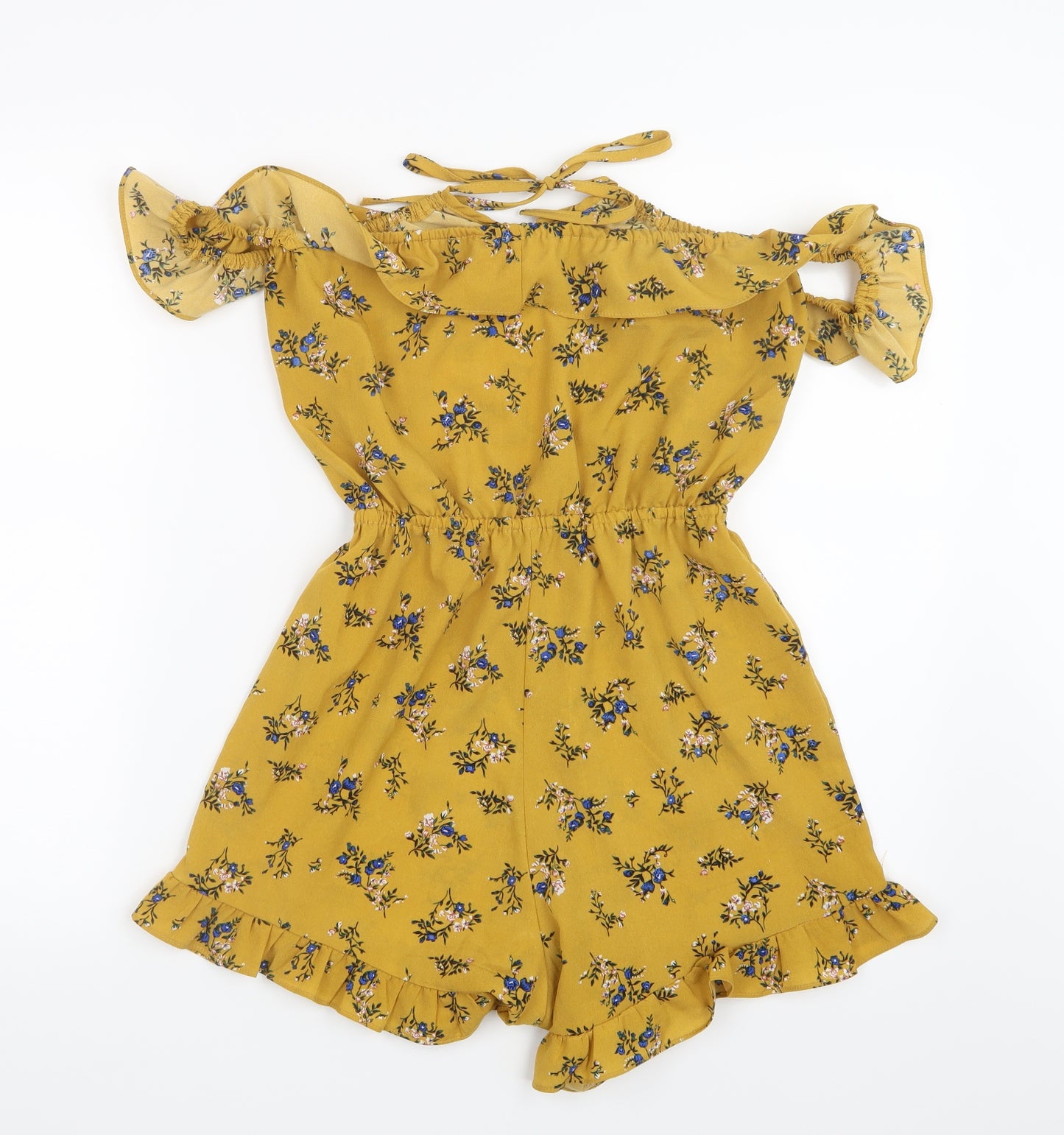 Preworn Womens Yellow Floral  Playsuit One-Piece Size S L5 in