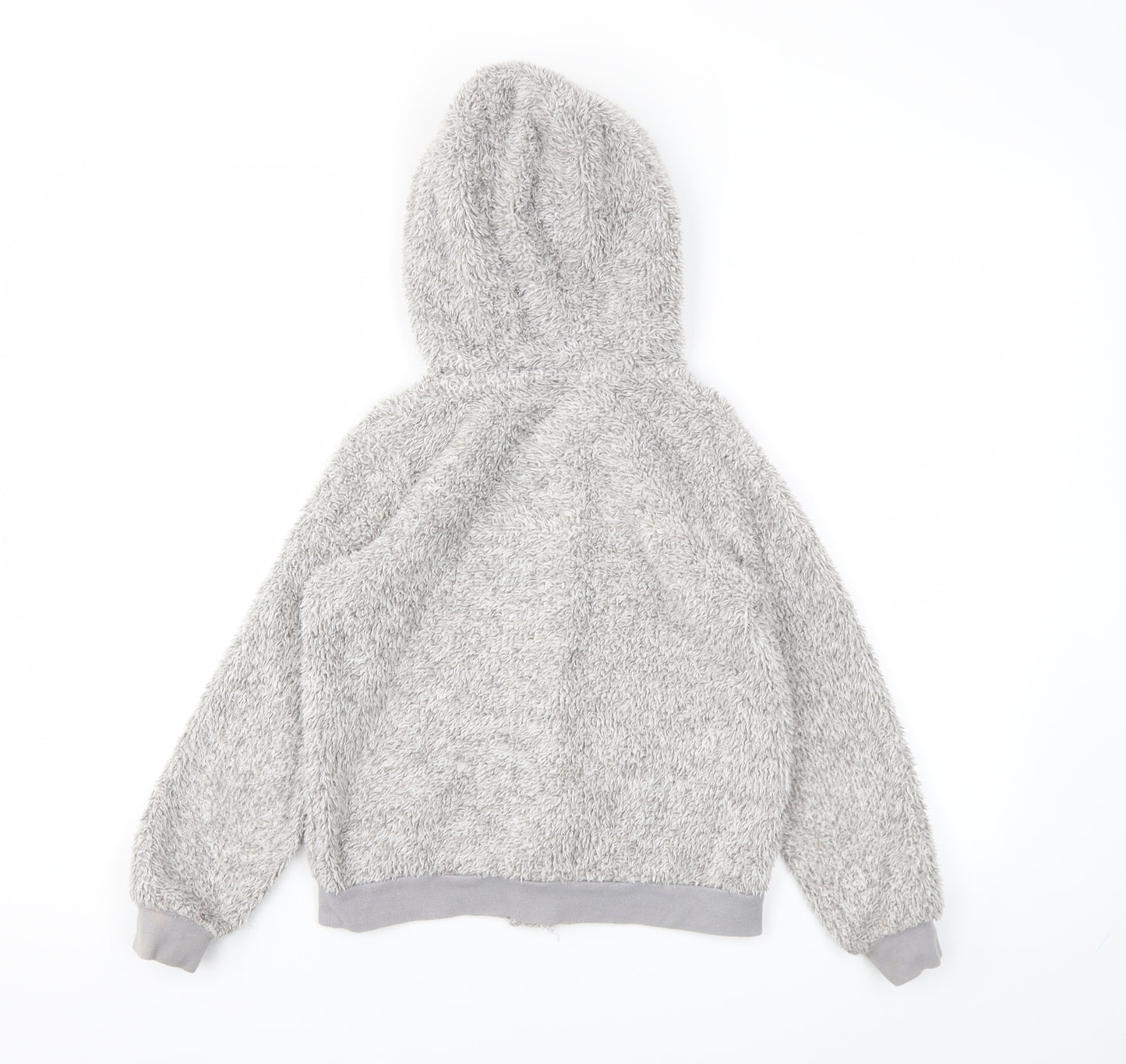 Preworn Girls Grey Animal Print  Pullover Jumper Size 9 Years