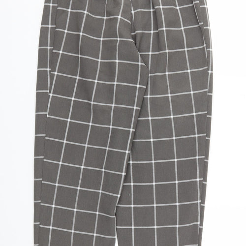 H&M Womens Grey Check  Jegging Trousers Size 6 L26 in - Stretch waistband