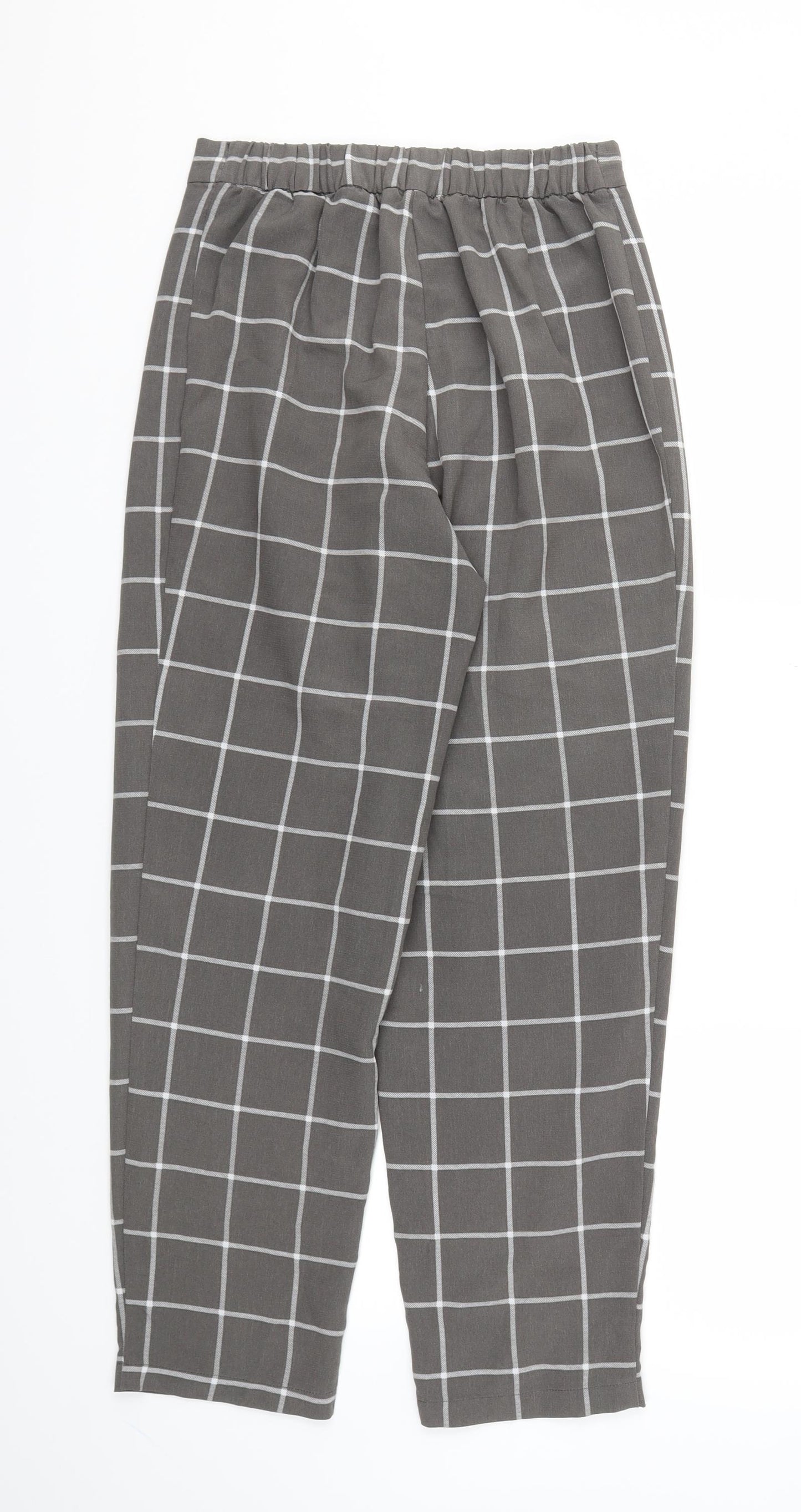 H&M Womens Grey Check  Jegging Trousers Size 6 L26 in - Stretch waistband