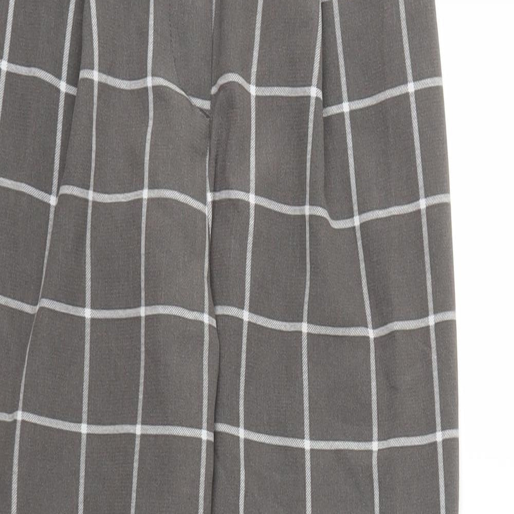 H&M Womens Grey Check  Jegging Trousers Size 6 L26 in - Stretch waistband