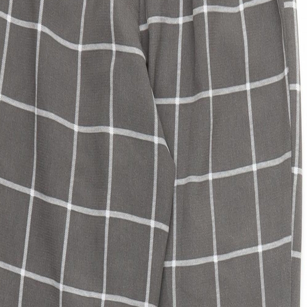 H&M Womens Grey Check  Jegging Trousers Size 6 L26 in - Stretch waistband