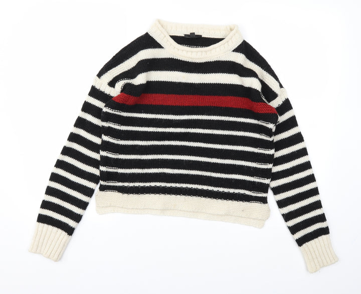Topshop Womens Multicoloured Striped  Pullover Jumper Size 10