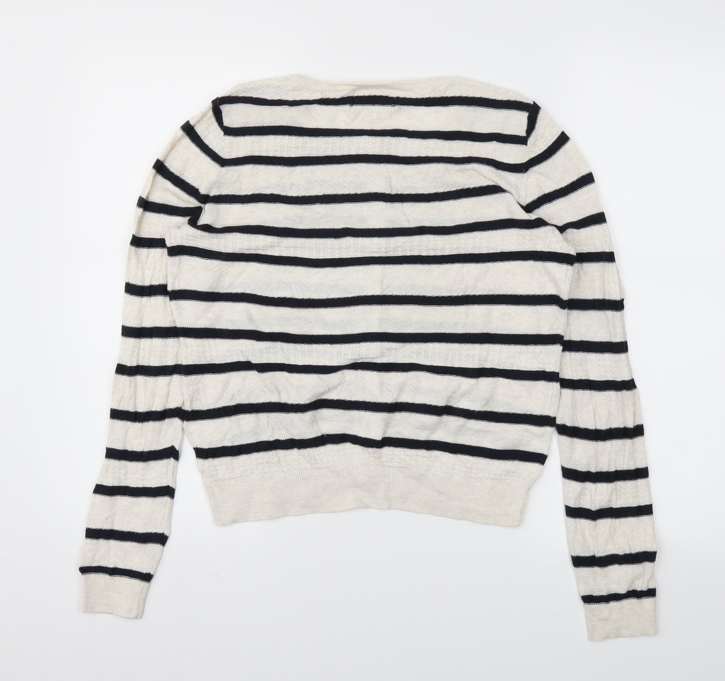 Next  Womens Ivory Striped  Cardigan Jumper Size 14