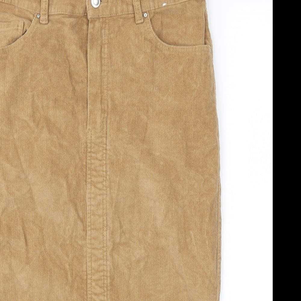 Denim & Co. Womens Brown   A-Line Skirt Size 14