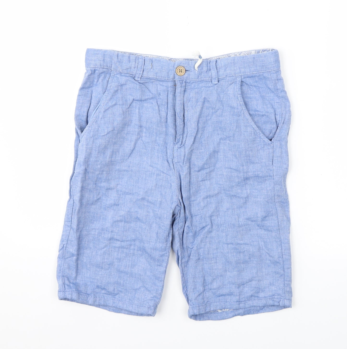 Zara Boys Blue Houndstooth  Chino Shorts Size 11-12 Years