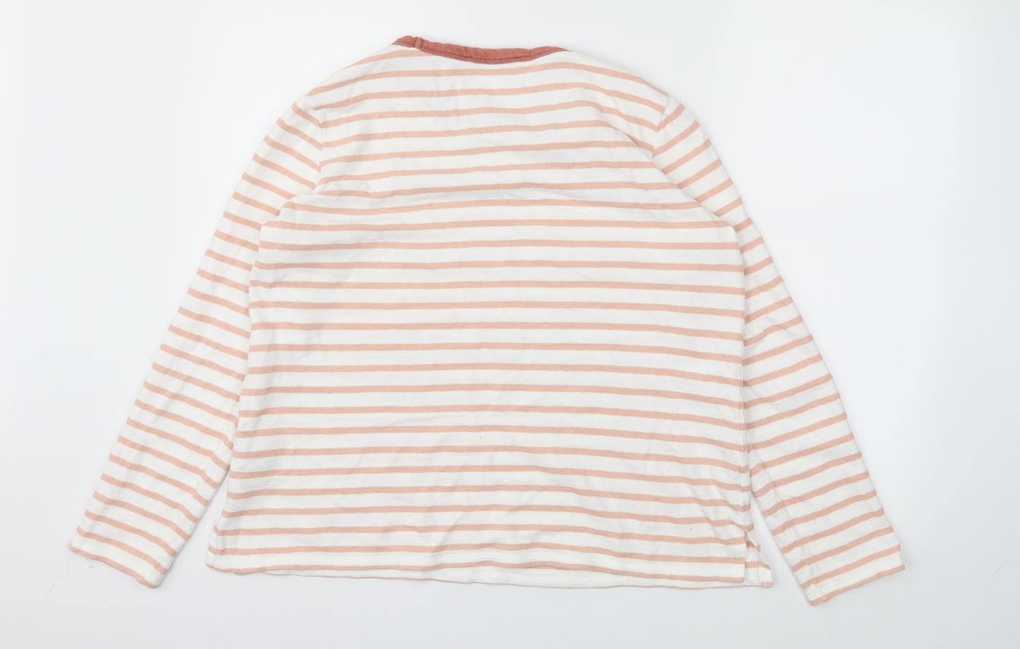 m&s Womens Pink Striped  Basic T-Shirt Size 14