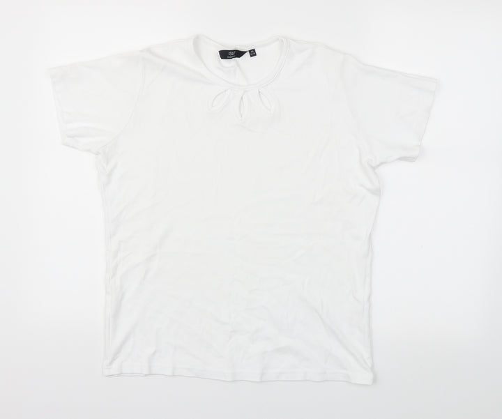 Isle Womens White Basic T-Shirt Size M