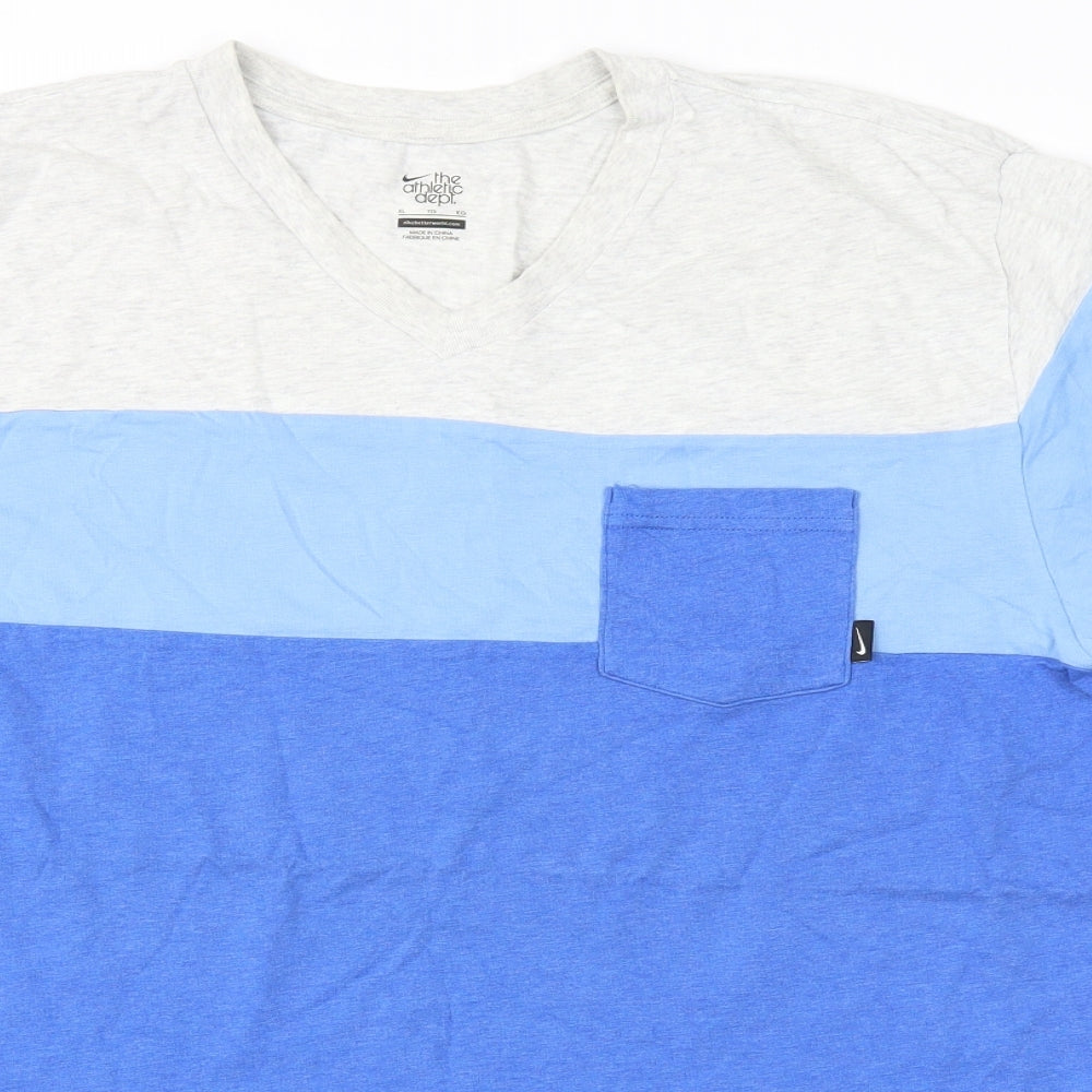 Nike Mens Blue Striped   T-Shirt Size XL