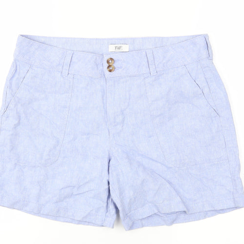 F&F Womens Blue   Paperbag Shorts Size 10