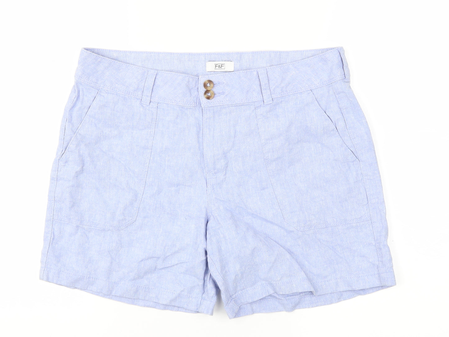 F&F Womens Blue   Paperbag Shorts Size 10