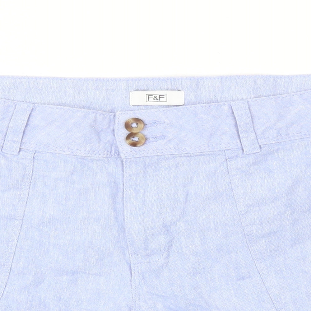 F&F Womens Blue   Paperbag Shorts Size 10
