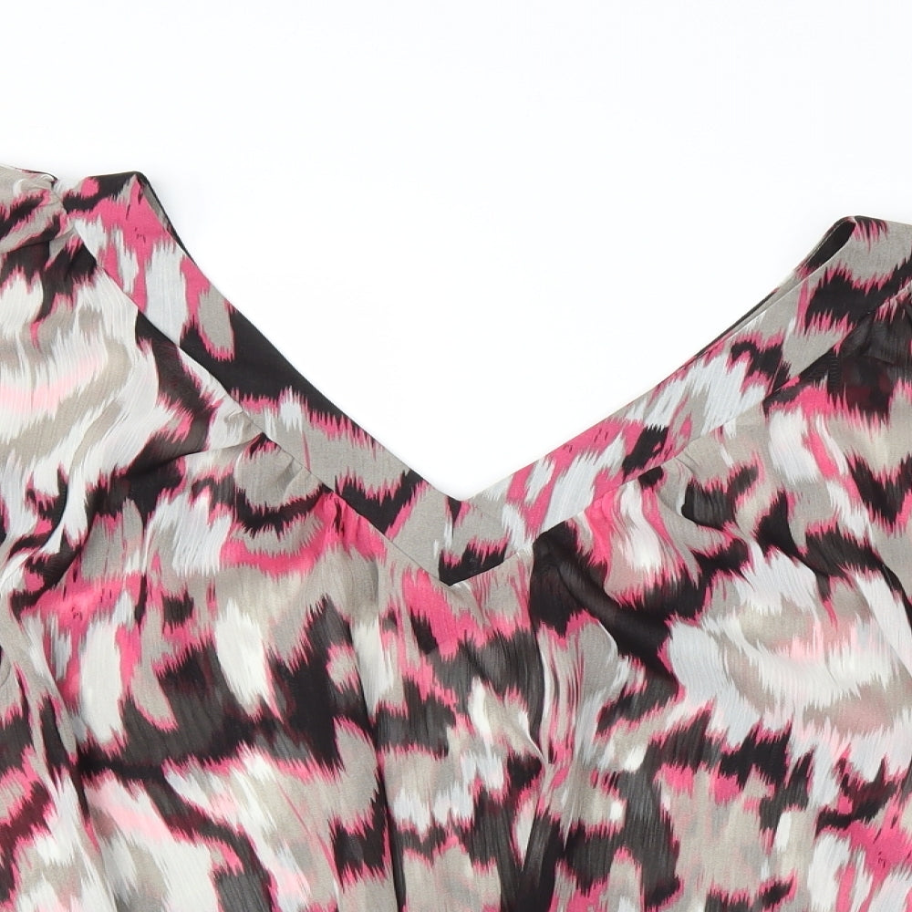 Be beau Womens Multicoloured Houndstooth  Basic Blouse Size 18