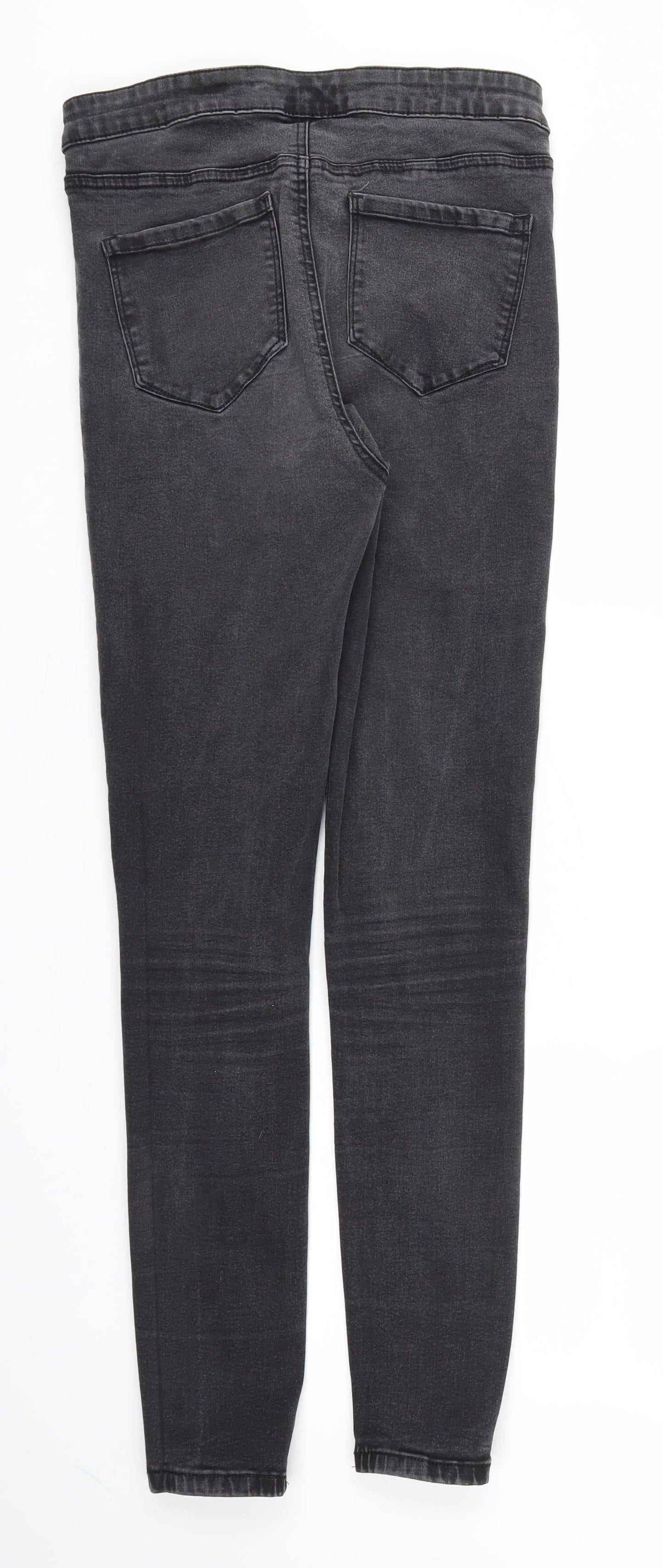 DENIM &CO  Womens Black Houndstooth  Skinny Jeans Size 14 L29 in