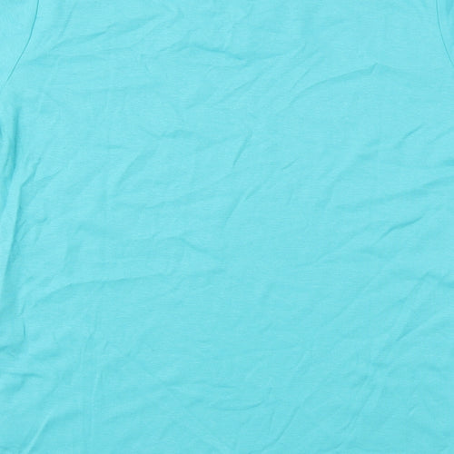 ISLE  Womens Blue Houndstooth  Basic T-Shirt Size M
