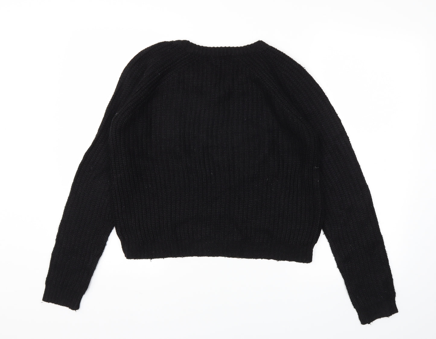 FIRST AND I  Womens Black Houndstooth  Pullover Jumper Size S