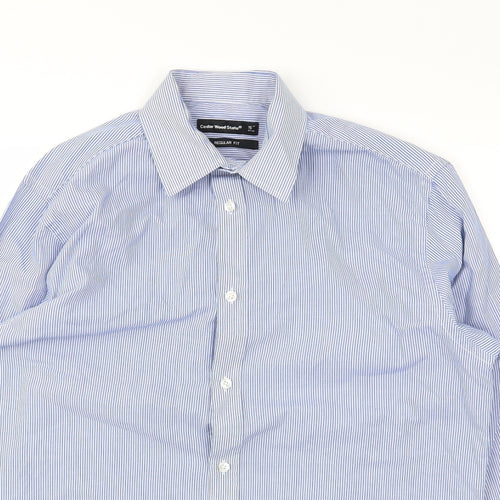 Cedar Wood State Mens Blue Striped   T-Shirt Size 16