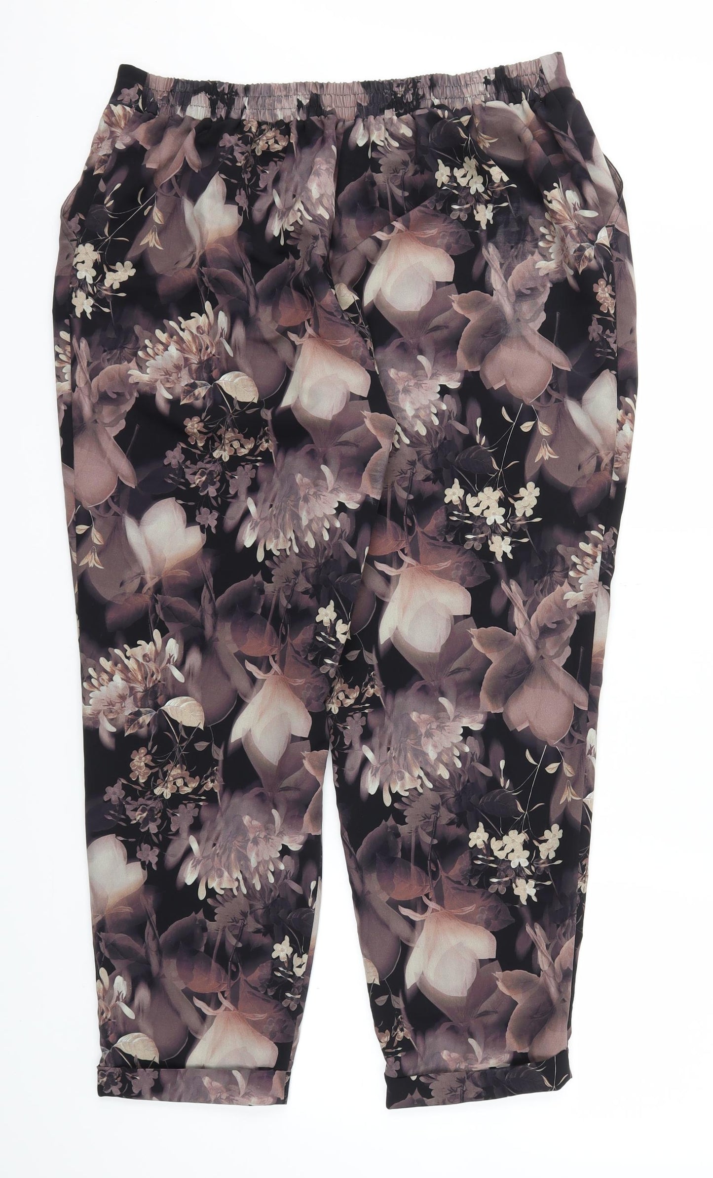 next  Womens Multicoloured Floral  Trousers  Size 16 L25 in - Stretch waistband
