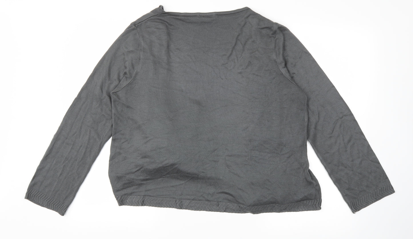 M&S Womens Grey   Cardigan Jumper Size 16