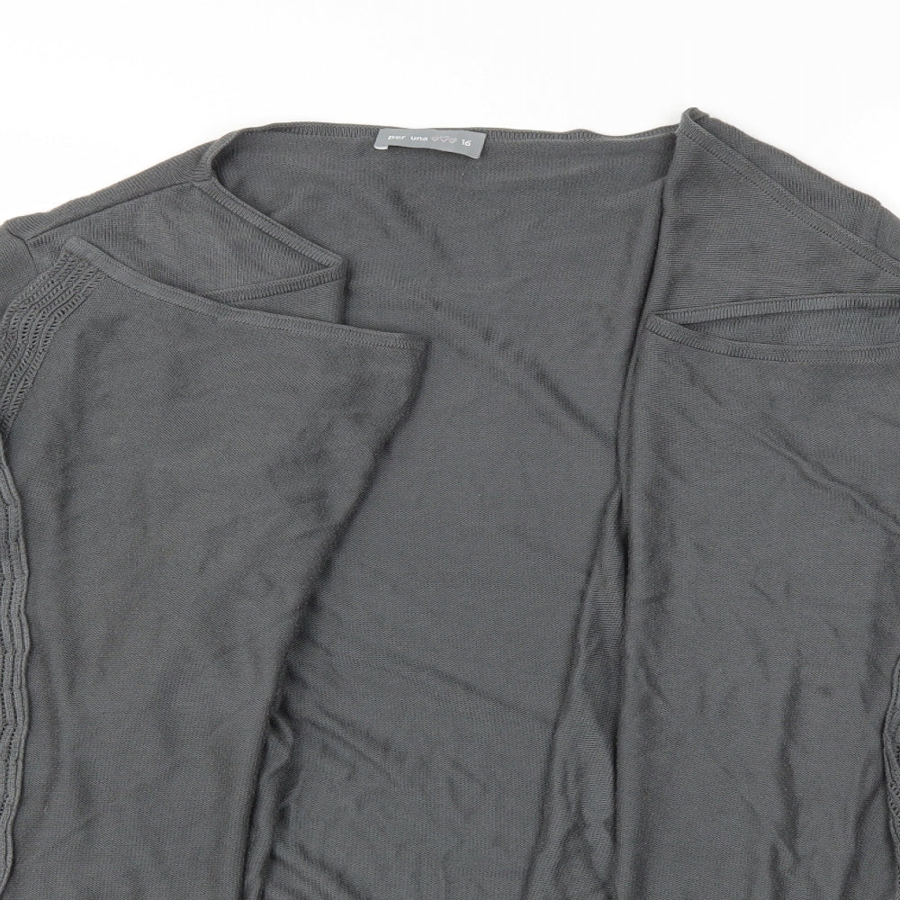 M&S Womens Grey   Cardigan Jumper Size 16