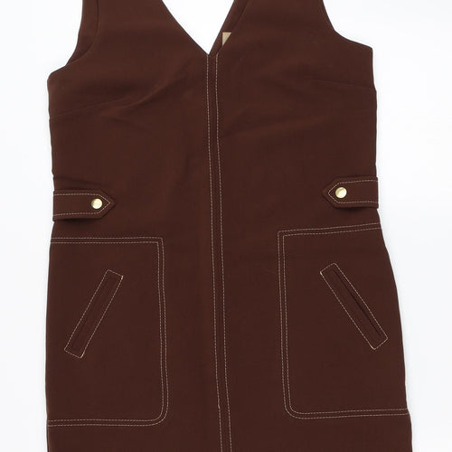 NEXT Womens Brown   Pinafore/Dungaree Dress  Size 10