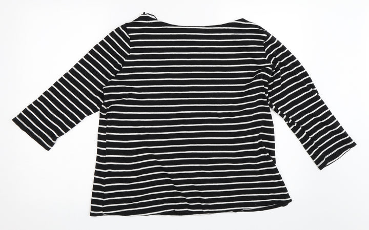 F&F Womens Black Striped  Pullover Jumper Size 18