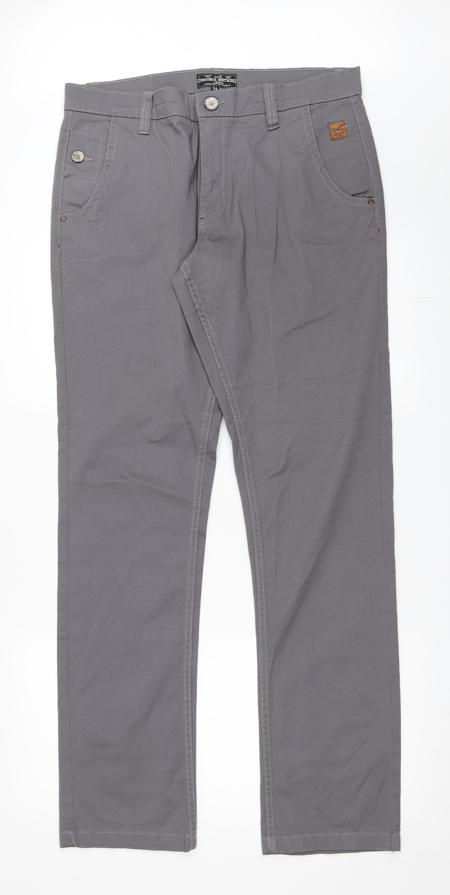 Jack South Mens Grey   Trousers  Size 34 in L33 in