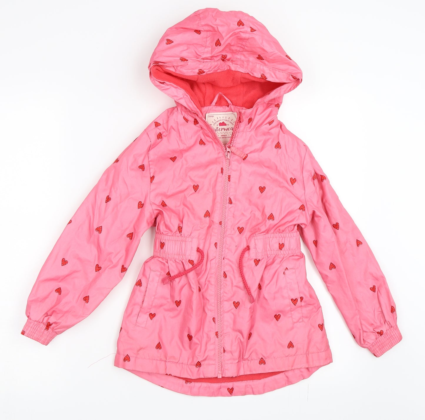 George Girls Pink   Rain Coat Coat Size 6-7 Years