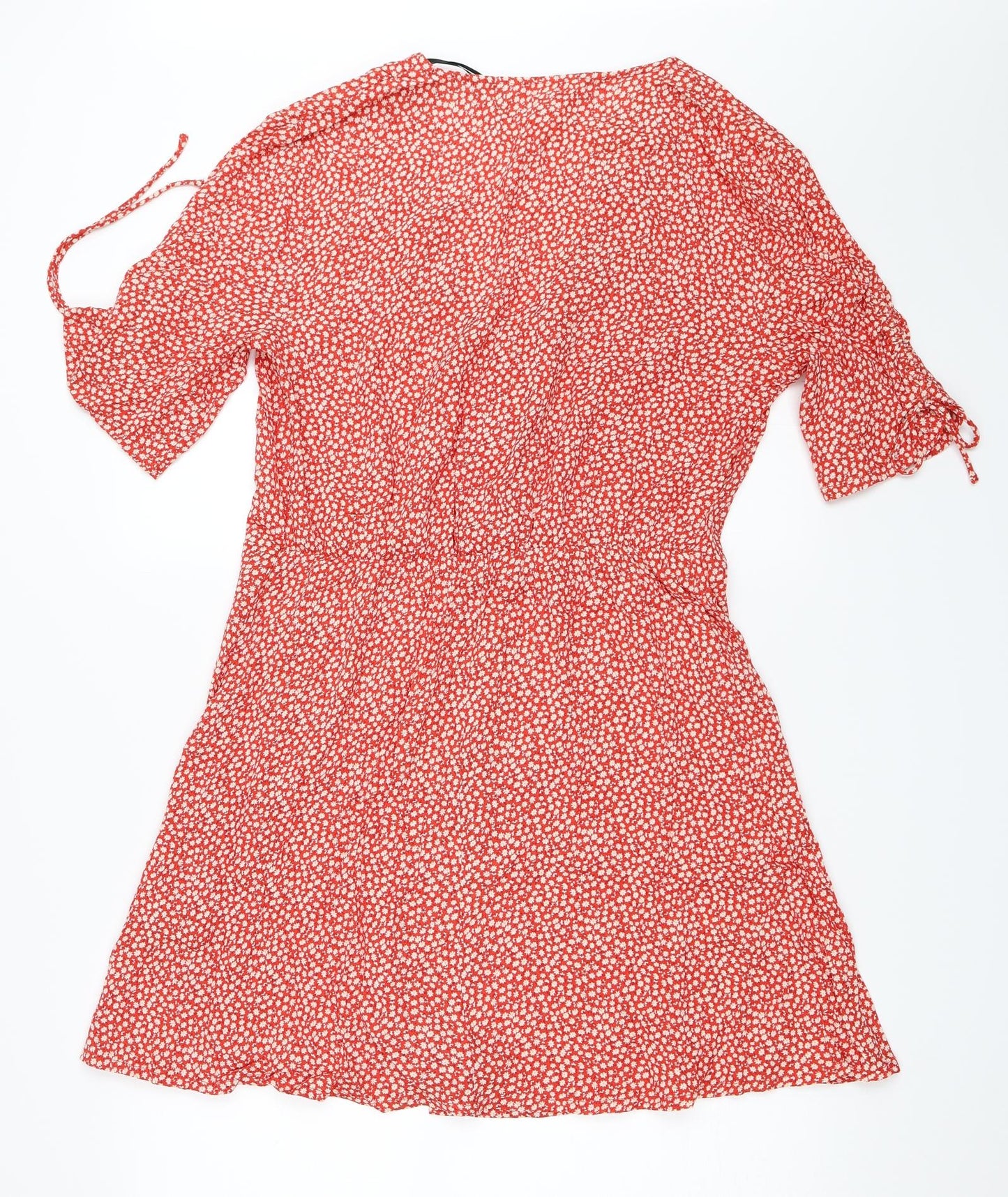 H&M Womens Red Floral  Fit & Flare  Size 14
