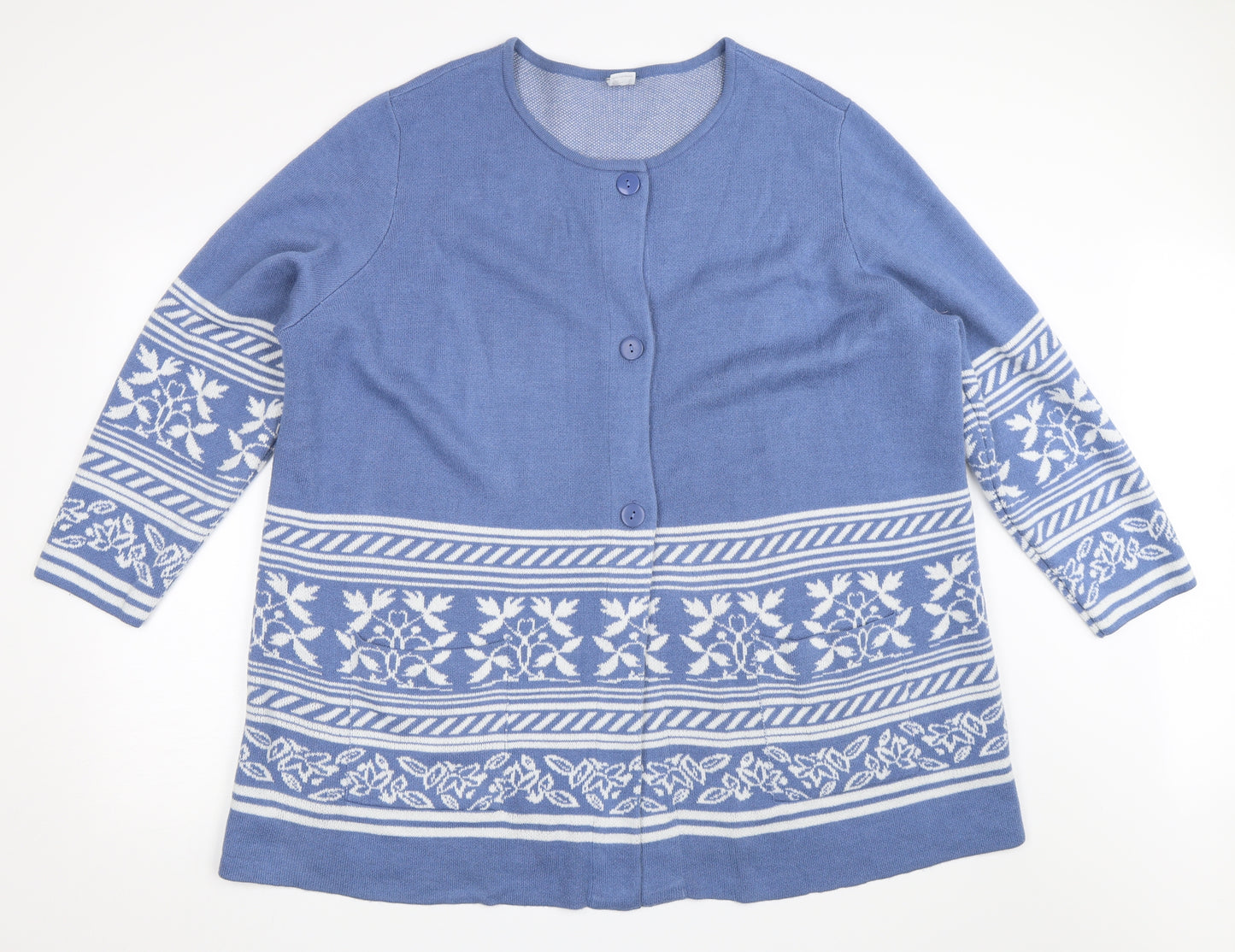Preworn Womens Blue   Cardigan Jumper Size 28