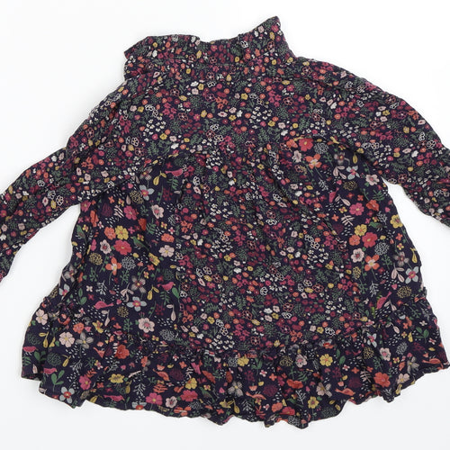 F&F Girls Blue Floral  Shirt Dress  Size 12-18 Months