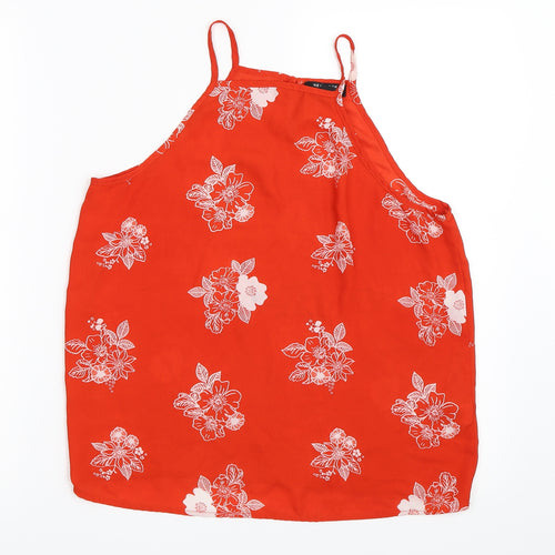 New Look Girls Red Floral  Basic Blouse Size 15 Years