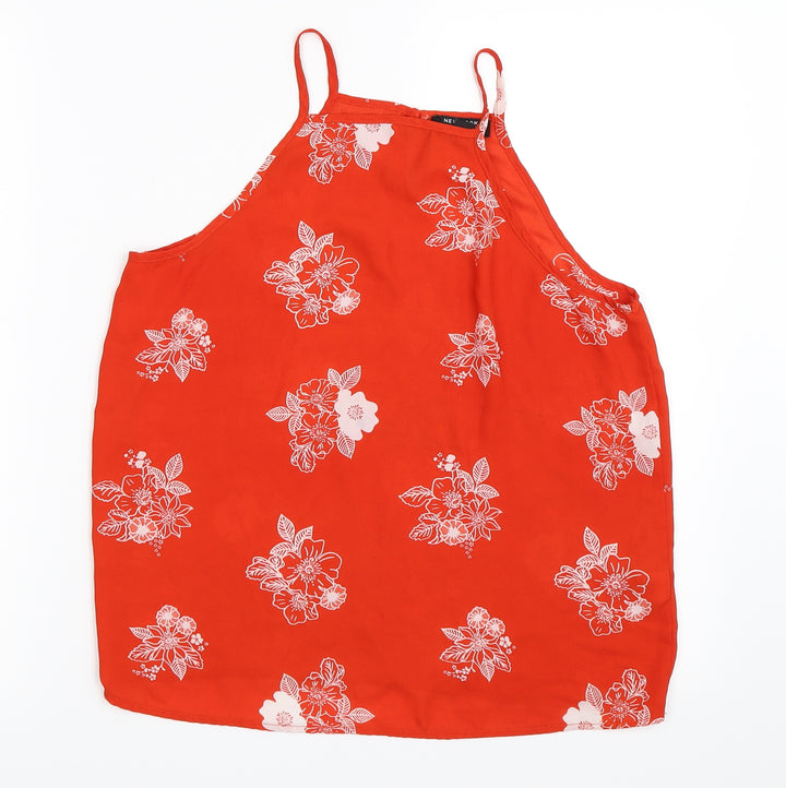 New Look Girls Red Floral  Basic Blouse Size 15 Years
