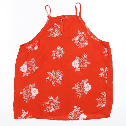 New Look Girls Red Floral  Basic Blouse Size 15 Years
