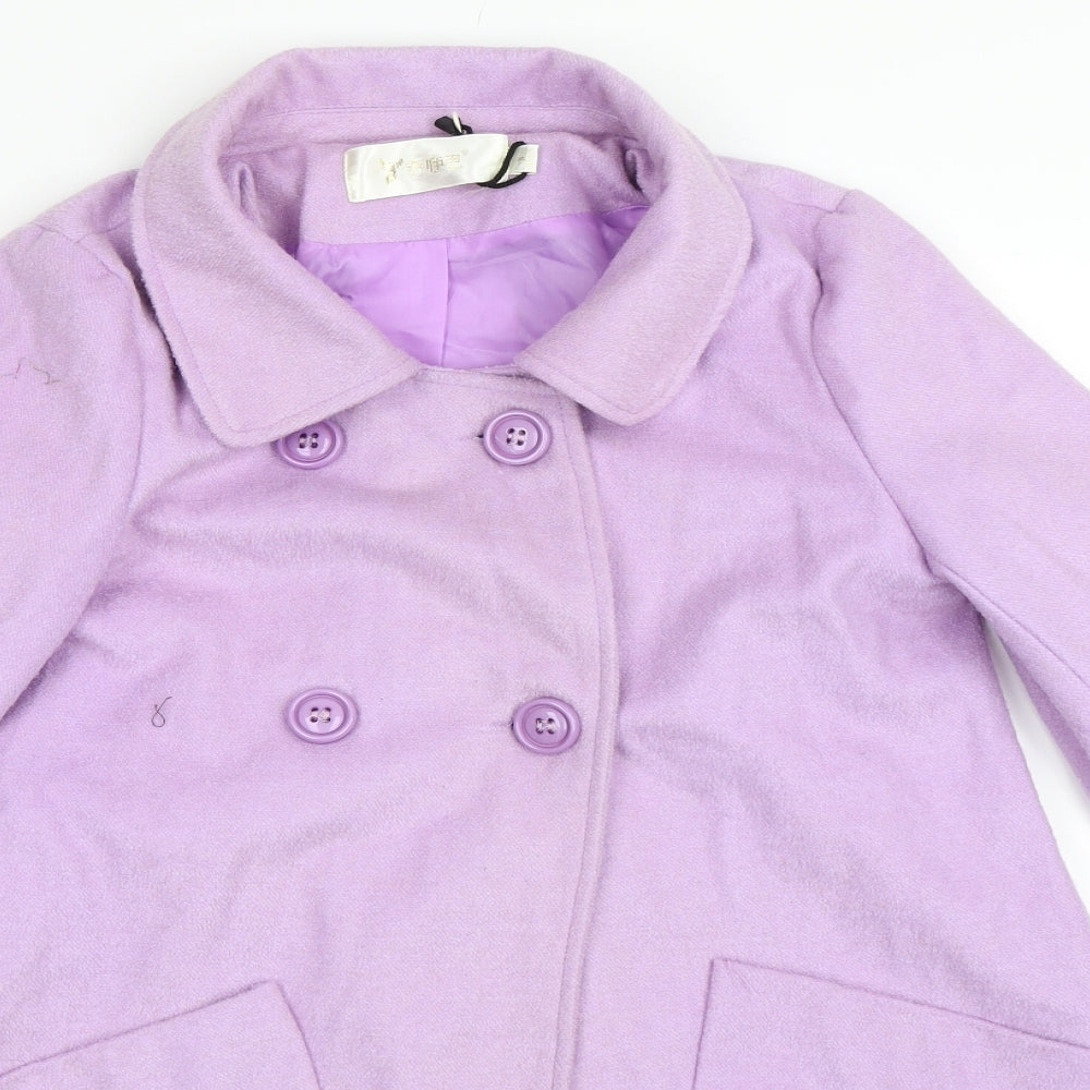 Preworn Womens Purple   Pea Coat Coat Size S
