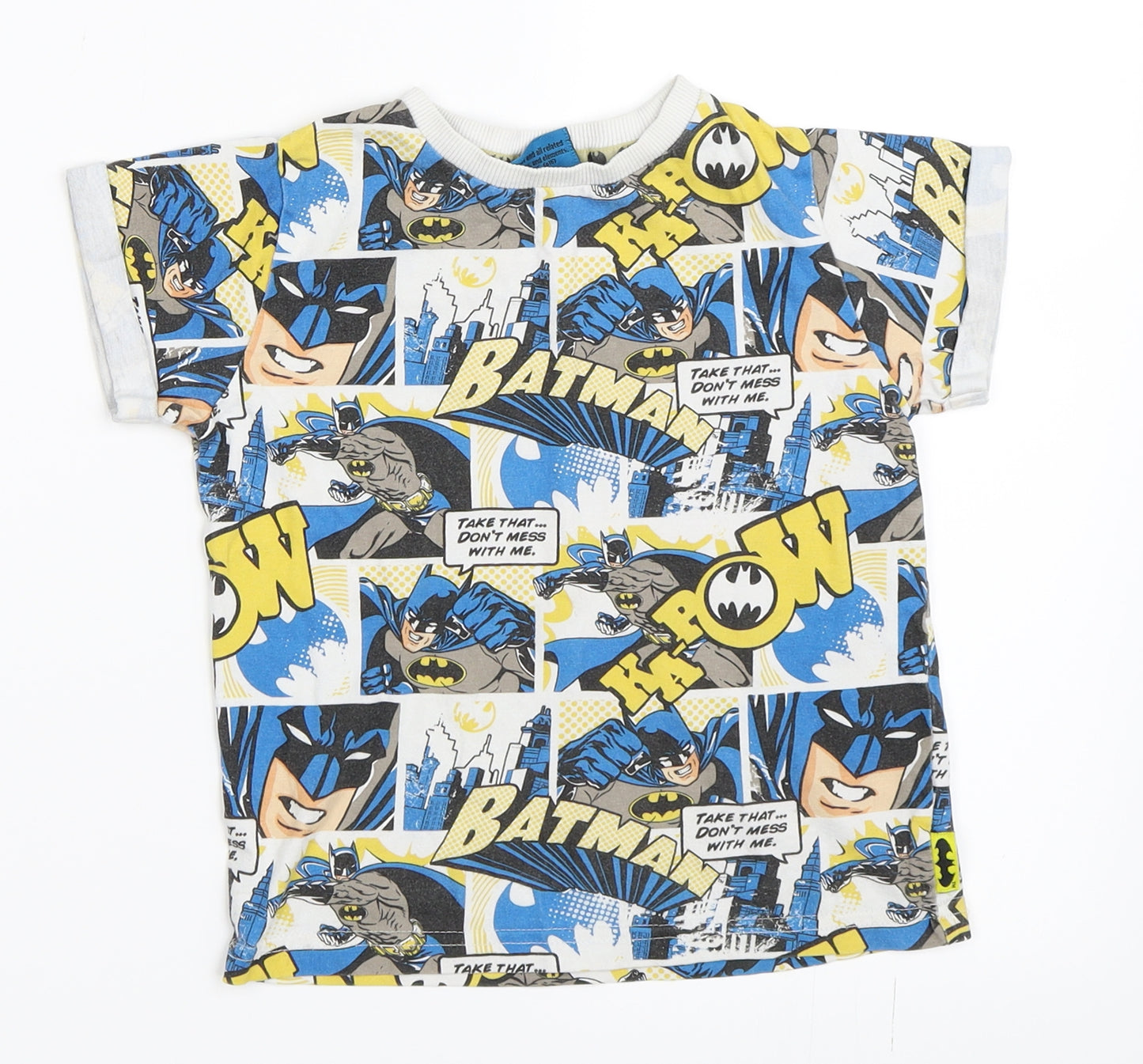 Mothercare Boys Ivory   Basic T-Shirt Size 4 Years  - batman