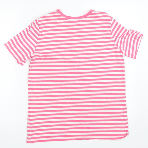 Marks and Spencer Womens Pink Striped  Basic T-Shirt Size 10