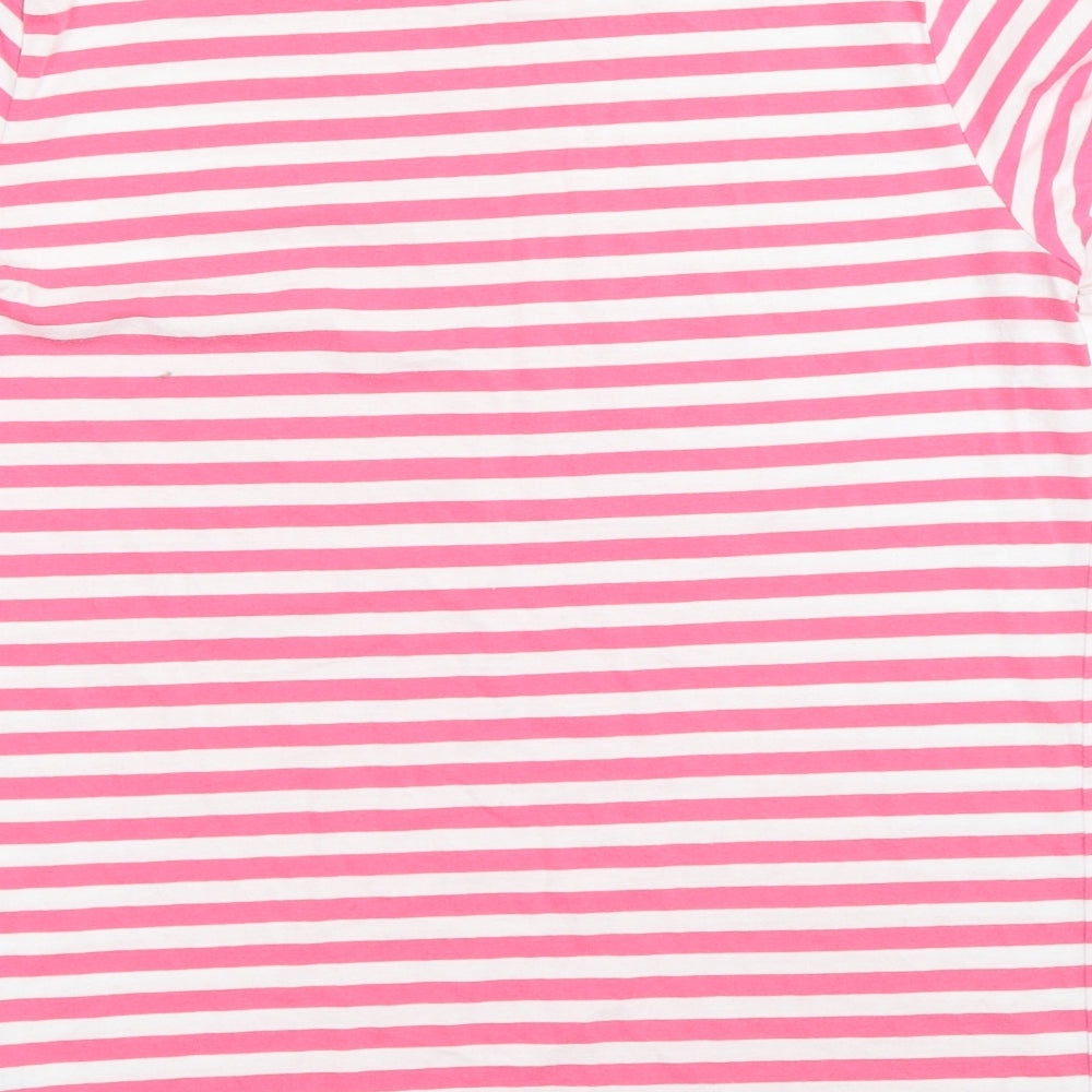 Marks and Spencer Womens Pink Striped  Basic T-Shirt Size 10