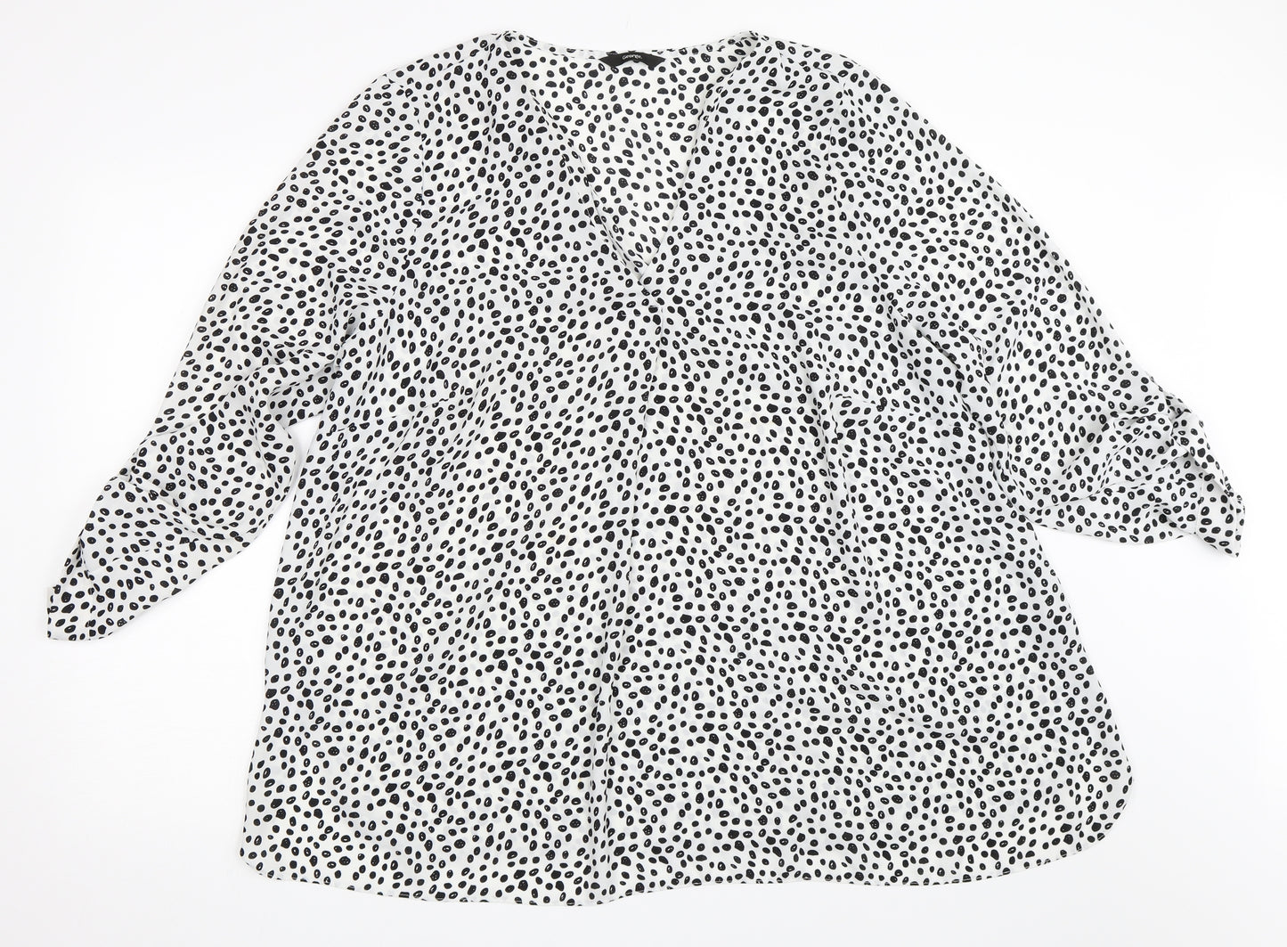 George Womens White Animal Print  Basic Blouse Size 20