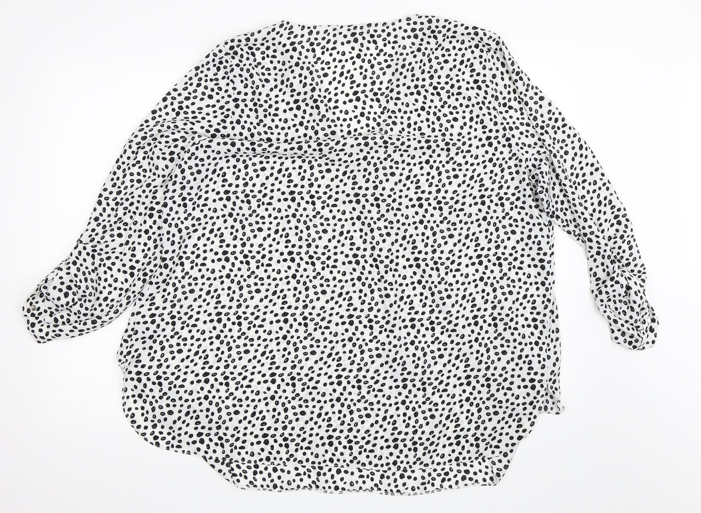 George Womens White Animal Print  Basic Blouse Size 20