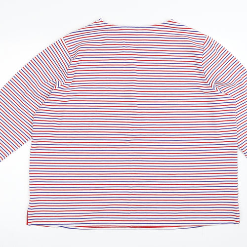 George Womens White Striped  Basic T-Shirt Size 22