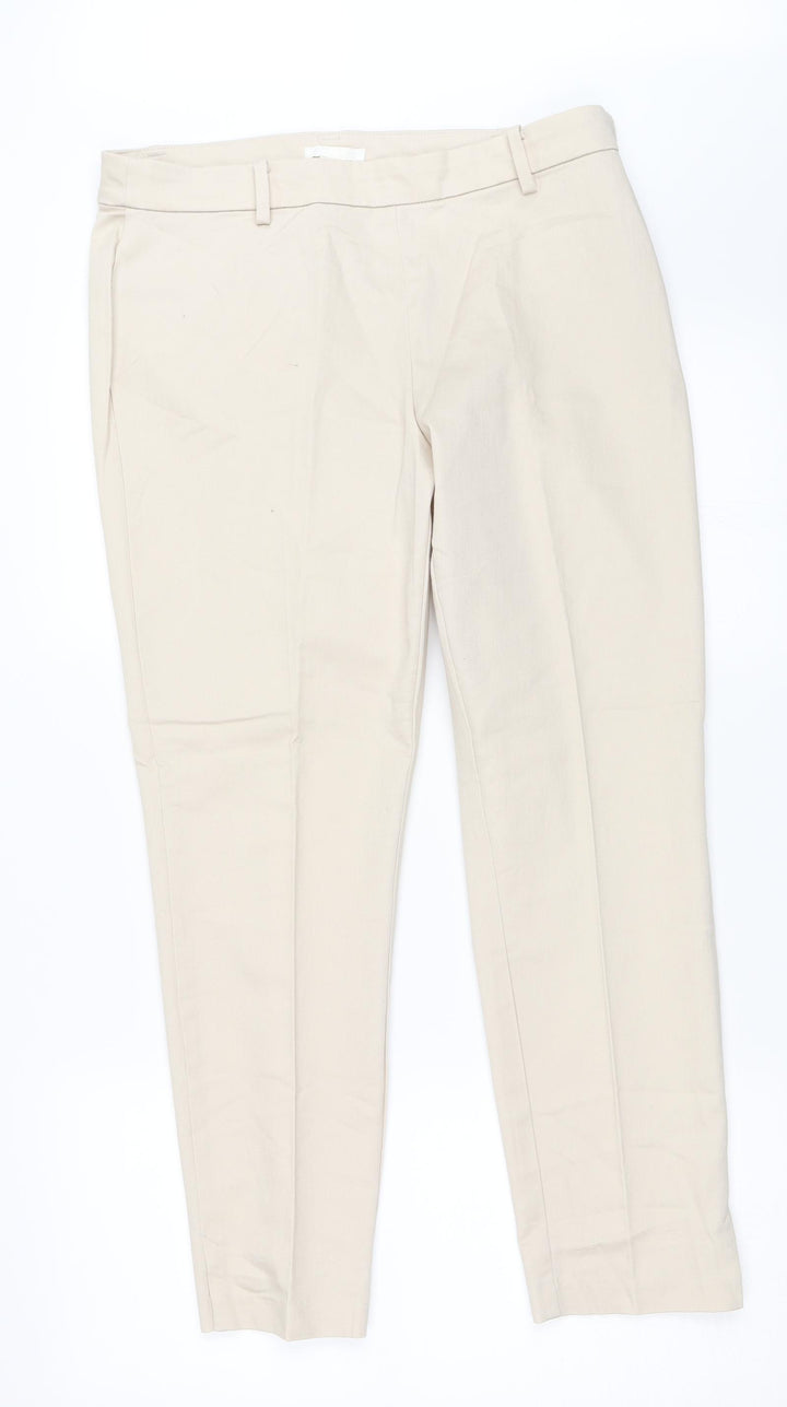 H&M Womens Beige   Capri Trousers Size 44 L26.5 in