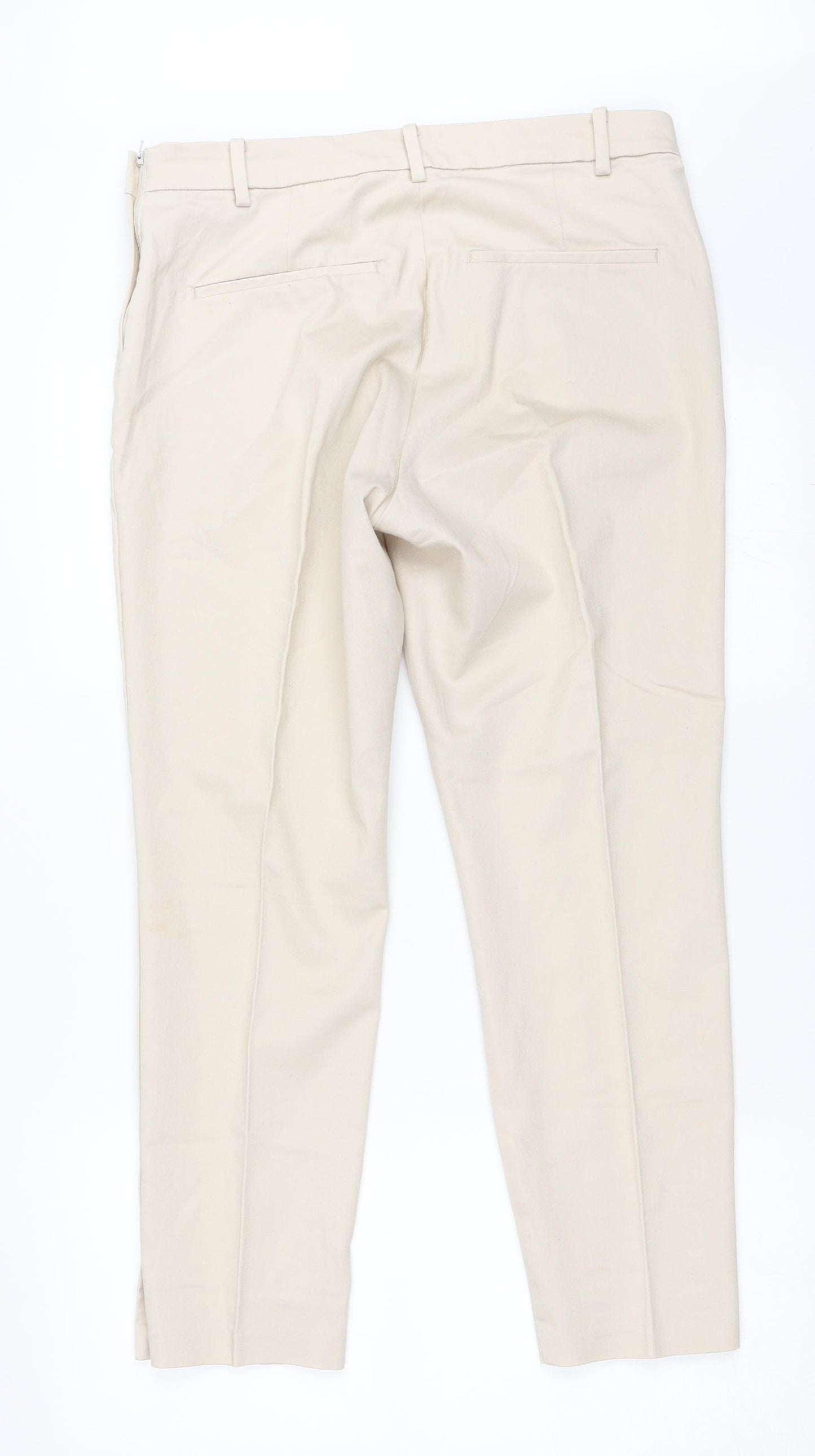 H&M Womens Beige   Capri Trousers Size 44 L26.5 in